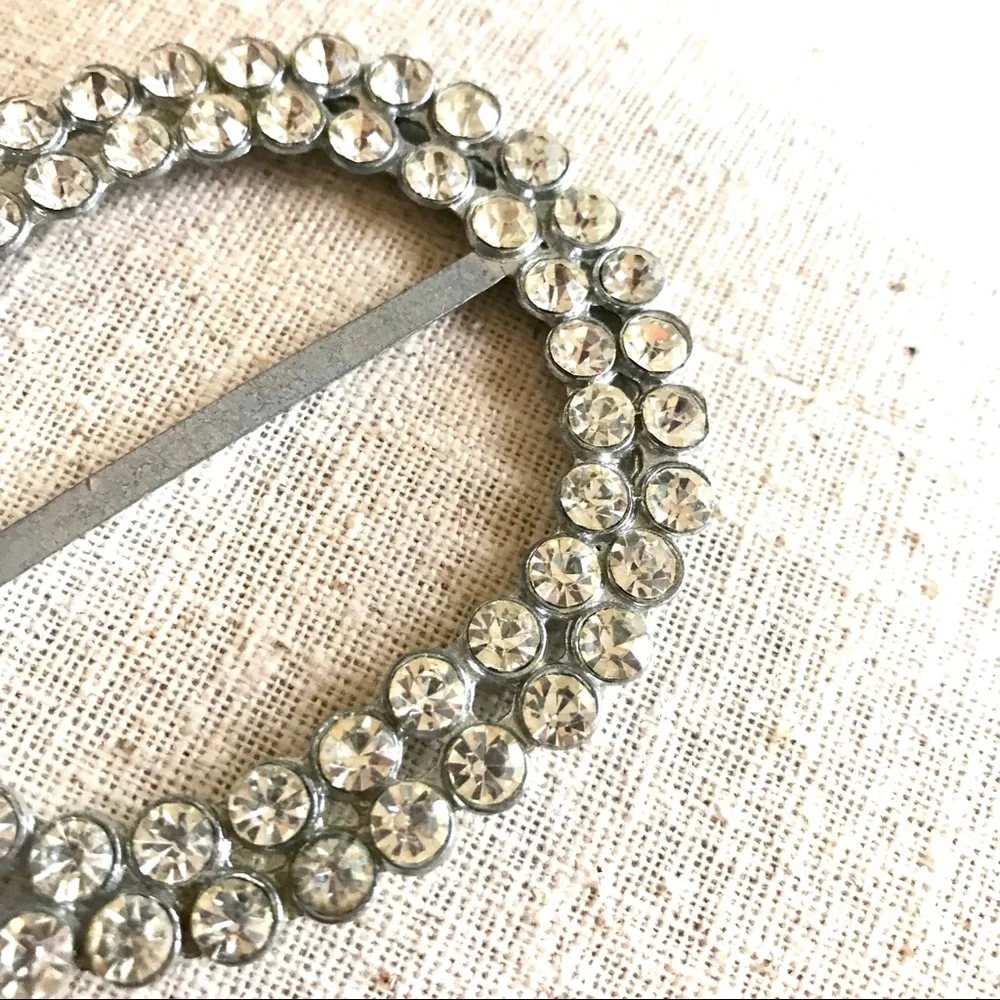 Vintage Buckle Rhinestone Scarf Slide Accessories